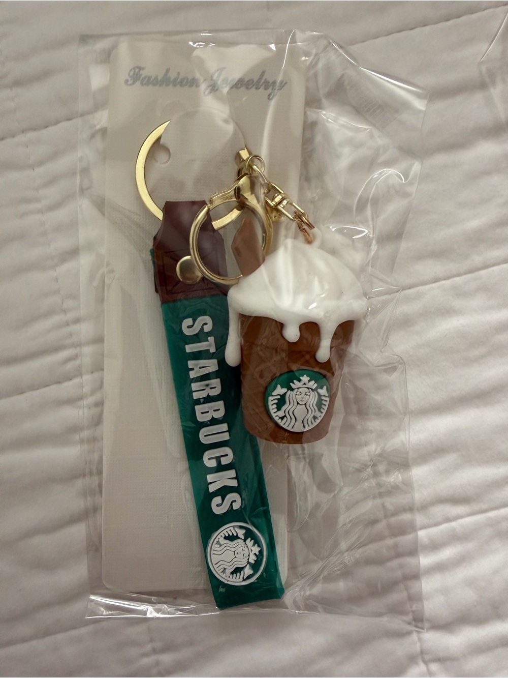 STARBUCKS Keychain Charms - brown cup with foam